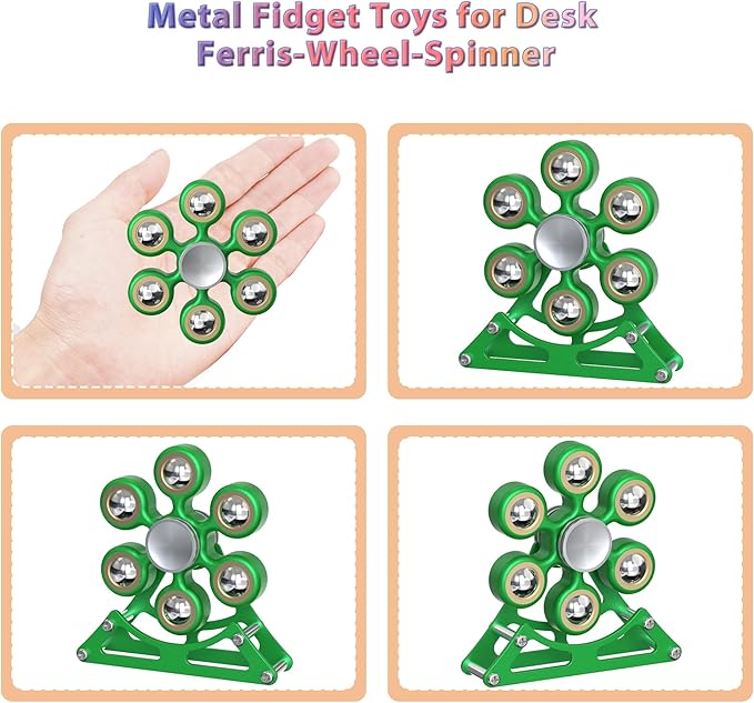 Desk Toys for Fidget Ferris-Wheel Spinner: 4mins Metal Cool-Gadgets Kinetic-Toy, Cool-Stuff for Kid Children Teen Adult EDC-Toy, ADHD Tools Stress Relief for Office Home School Men Woman Christmas