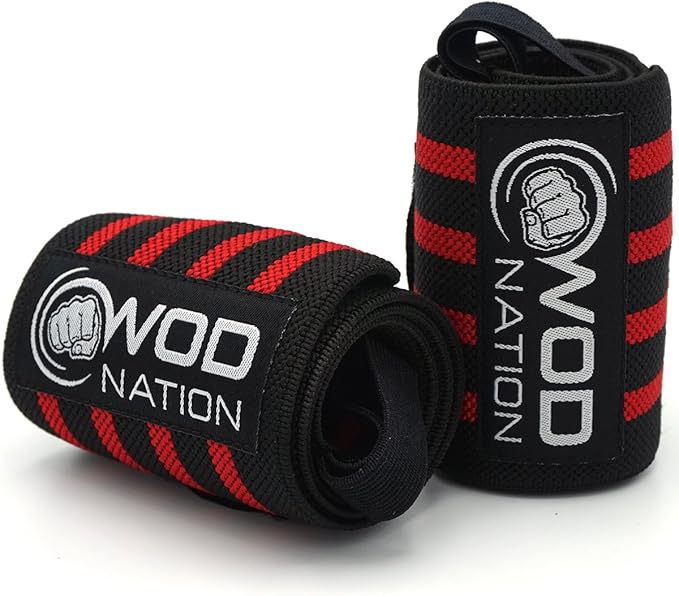 WOD Nation Wrist Wraps for Weightlifting & Strength Training – Professional Gym Straps w/Thumb Loop for Men & Women