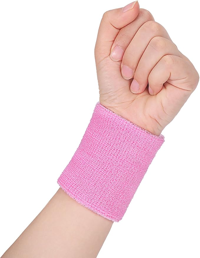 WILLBOND 3 Pcs Sweatbands Set 80s 90s Neon Sports Headband Tennis Striped Sweat Band Sports Competitions Games for Men Women Party Supplies