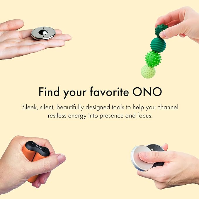ONO Roller - Handheld Fidget Toy for Adults | Help Relieve Stress, Anxiety, Tension | Promotes Focus, Clarity | Compact, Portable Design (Junior Size/ABS Plastic, Glow in The Dark)