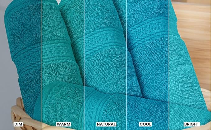 Utopia Towels 8 Piece Premium Towel Set, 2 Bath, 2 Hand, and 4 Wash Cloths, 600 GSM 100% Ring Spun Cotton, Highly Absorbent Towels for Bathroom, Gym, Hotel, and Spa, Teal