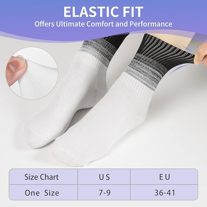 Non-Slip Pilates Socks with Grips for Women 5 Pairs Cute Yoga Socks Grippy for Yoga Barre Ballet