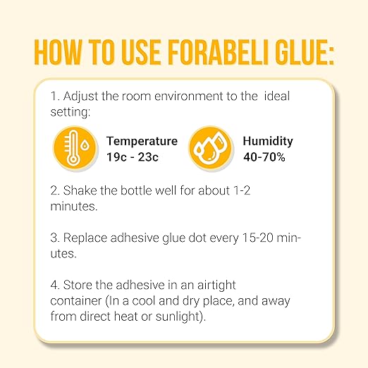 Forabeli Pro Care Lash Extension Glue, 1–2 Sec Fast Dry, 8 Week Retention, Advanced Bonding System, Professional Eyelash Extension Glue, Lash Adhesive for Eyelash Extensions
