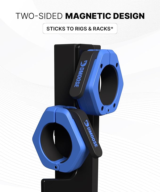 DMoose Fitness Barbell Clips 2 Inch (Pair) - Quick Release Olympic Barbell Clamps & Collars with Anti Slip TRP Grip for Secure Weightlifting and Powerlifting - Weight Clips for Bars at Home or Gym