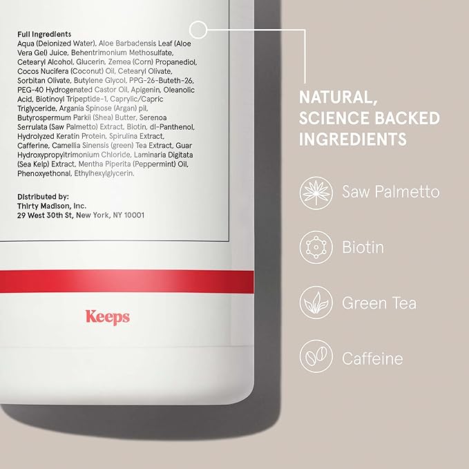 Keeps Hair Loss Conditioner For Men - Mens Conditioner for Fuller, Thicker Looking Hair - Thinning & Hair Growth Product - DHT Blocker - Infused with Biotin, Caffeine & Saw Palmetto - 8 oz
