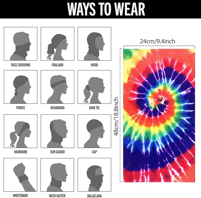 MOVINPE Hippie Accessories for Men - Hippie Wig Sunglasses Peace Sign Necklace Tie Dye Headbands, Halloween Costume 70s Disco Style 60s Outfit Fancy Dress Retro Night
