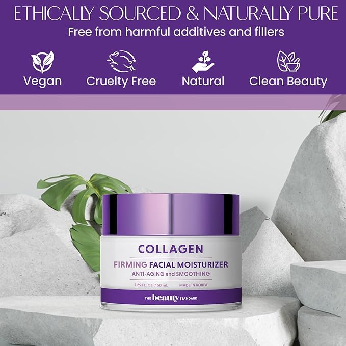 Collagen Daily Face Moisturizer - Anti-Aging, Skin Firming, Hydrating - Dermatologist Tested, Clean Beauty, Cruelty-Free Korean Skin Care for All Skin Types - 1.69 fl. oz (2 Pack)