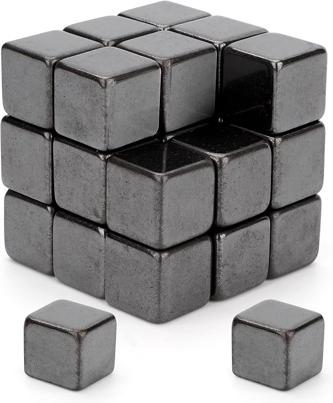 Fidget Balls Magnet Toy for Adults, Square Black Magnetic Stones, Magnet Hand Roller, Magnetic Rocks for Office, Cool Magnetic Gadget Sciencce Kit, Age 15+ (28PCS)