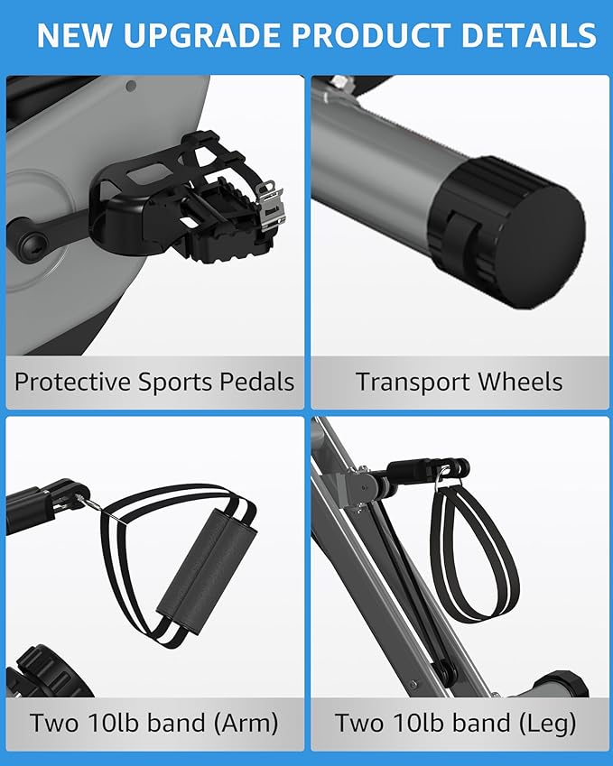Foldable Exercise Bike for Small Apartments, Stationary Bikes for Home, Indoor Portable Cycling Bike with 16-Level Magnetic Resistance, 260LBS Capacity, 5.5 LBS Flywheel, Designed for Small Space Workout 816