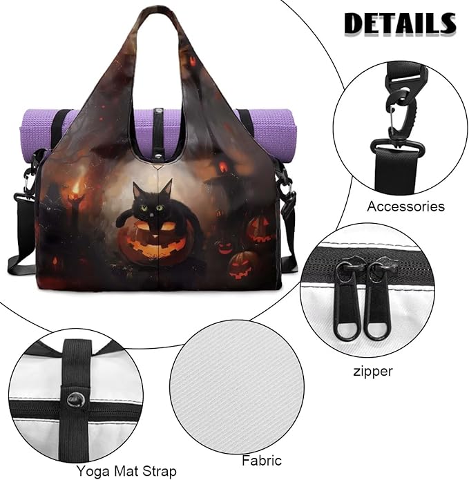 Yoga Mat Bag for Women Men Large Carryall Tote with Adjustable Shoulder Strap for Gym Yoga Travel Pilates Office