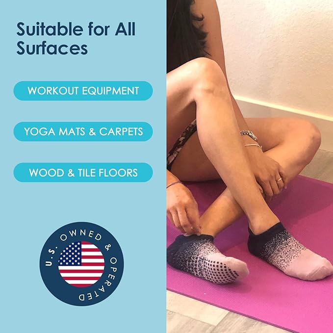 Tucketts Crew Closed Toes Non-Slip Grip Socks - Anti Skid Yoga, Barre, Pilates, Home & Leisure, Pedicure