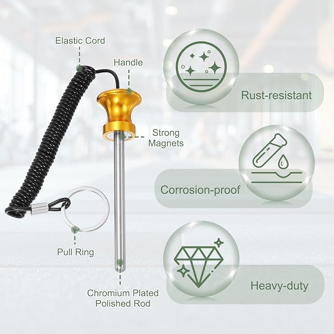 Weight Stack Pin, Weight Gym Pin Strength Training Equipment Replacement with Pull Rope for Home Gym Club