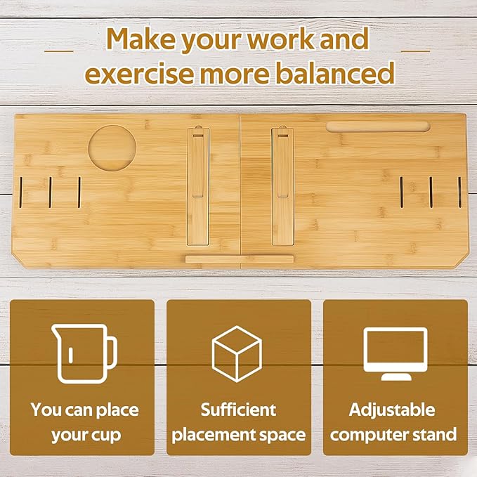 Wooden Treadmill Desk Attachment, Laptop Holder Stand for Treadmill Workstation,A Laptop Stand with Adjustable Height,Available in Multiple scenarios
