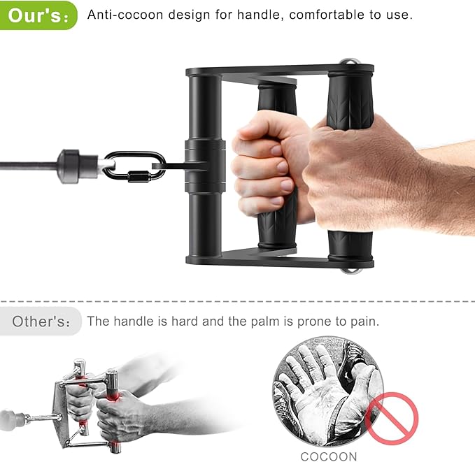 Kipika Heavy Duty Double D Handle, V Bar Cable Attachment, Row Attachment for Cable Machine, Non-Slip and Comfortable, Solid Aluminum Alloy Grip, Cable Machine Accessories for Home Gym…