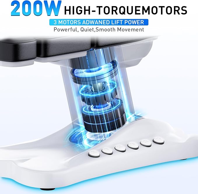 Full Electrical Aesthetic Chair with Lights for Clients, 3-Motors 200W Adjustable Tattoo Facial Beauty Bed with Remote Control, Capacity 550LBS for Podiatry Office Aesthetician Services (Black)