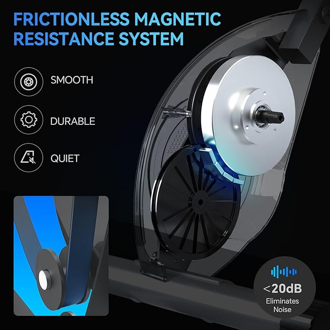 Foldable Exercise Bike for Small Apartments, Stationary Bikes for Home, Indoor Portable Cycling Bike with 16-Level Magnetic Resistance, 260LBS Capacity, 5.5 LBS Flywheel, Designed for Small Space Workout 816