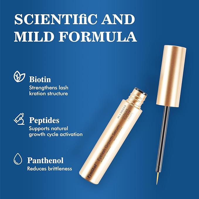 Lash Serum for Eyelash Growth | Eyelash Growth Serum | Biotin & Peptides Formula for Thicker Longer Fuller Lashes | Natural Lash Conditioner | Prostaglandin-Free | Safe for Extensions | 4mL
