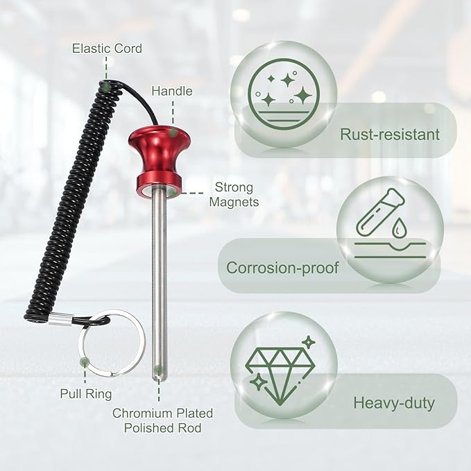 Weight Stack Pin, Weight Gym Pin Strength Training Equipment Replacement with Pull Rope for Commercial Home