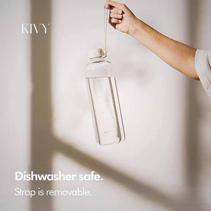 KIVY Tritan Water Bottle 2nd Generation (Cream Clear, 50oz)