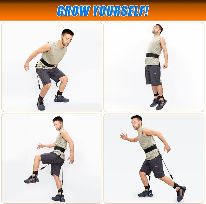 | Jump Dunk Vertical Leg Bands Trainer for Basketball, Football, Volleyball, and Strength Training. Tester Exercise Plyometric Jumptrainer Equipment. With high Resistance for higher Jumping.