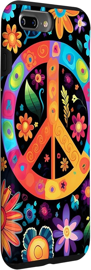 iPhone 7 Plus/8 Plus Peace Sign Hippie Floral Case