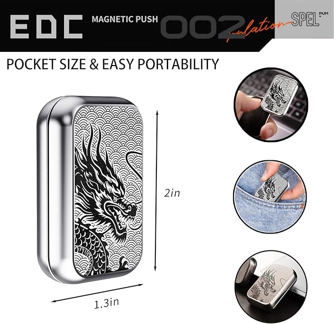 Fidget Slider, Metal Fidget Toy Adults-Smooth Operation with Mesmerizing Sounds, Stress Relief & Anxiety ADHD, Durable Pocket Desk Toy, for Friends, Perfect for Office, Home, Wait(Silver)