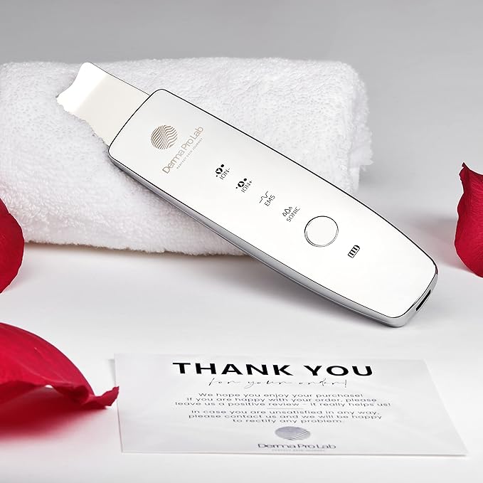 Derma Pro Lab Premium Skin Cleansing Scrubber - Advanced Skin Care Tool - LED 4 in 1 Blackhead and Blemish Remover - Dermatologically Tested