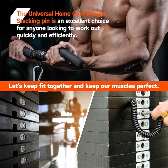 Weight Stack Pin Gym Pin Heavy Duty Replacement Weight Machine Pin for Fitness Universal Home Gym Exercise Machine Parts & Accessories,Pin Tensile 3/8 Diameter