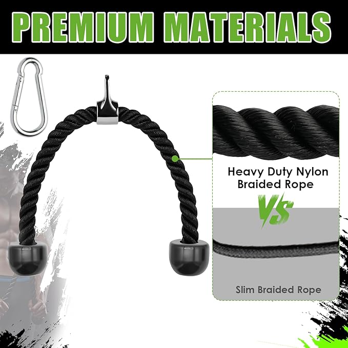Tricep Rope Cable Machine Attachment, LAT Pulldown Accessories,Double D Handle,V Bar, Tricep Straight Bar for Gym Home Gym Weight Fitness