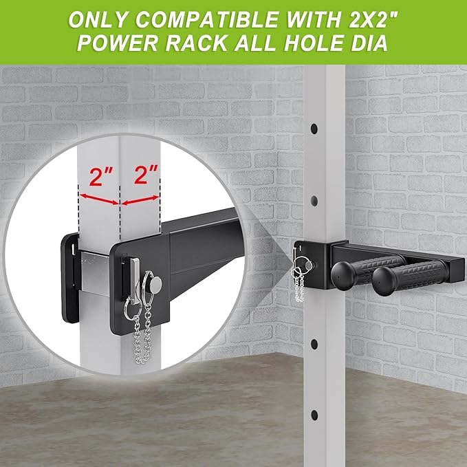 Dip Bar Attachment for Power Rack, Non-Slip Wide & Narrow Grip Handles, 500 lbs Capacity, Squat Rack Attachment for Dips, Inverted Rows, Push-Ups