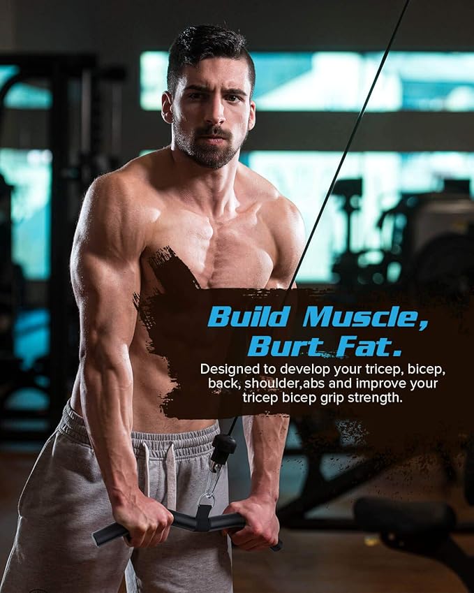 Upgraded LAT Pulldown Bars, 19" LAT Pull Down Bar Attachments for Home Gym, Curl Triceps Press Down Bar Handle LAT Bar Cable Machine Attachment for Pulley System, Rowing LAT Pull Down Bar