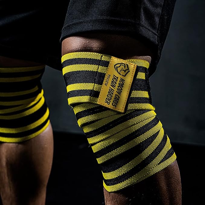 TAVIEW Elbow Wraps for Weightlifting (1 Pair), 47" Elastic Elbow Support & Compression Powerlifting, Fitness, Cross Training & Gym Workout - Elbow Straps for Weight Lifting