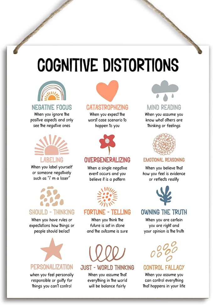 Mental Health Therapy Office Wooden Hanging Wall Decor Positive Energy Wood Sign Positive Affirmations Wood Wall Decor Office School Classroom Nursery Homes chool Decor Therapist Gifts 8''X10'' (DH74)