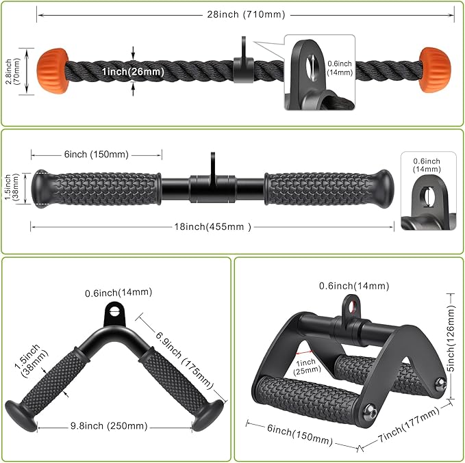 SELEWARE Tricep Rope Cable Machines Attachments for Gym, Heavy Duty Universal Tricep Pull Down Rope with Soft Rubber Ends for Home Gym Workout Biceps Back Shoulders
