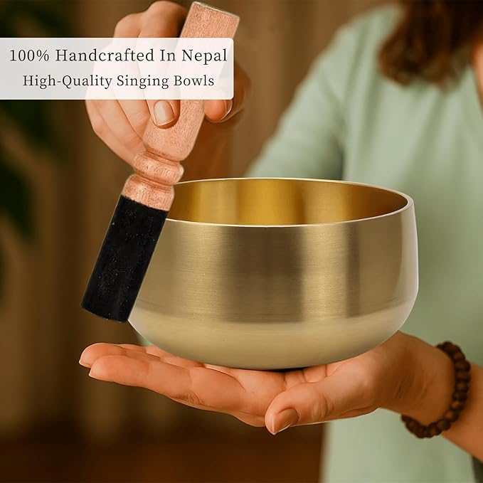Large Tibetan Singing Bowl Set - 6" Handcrafted Meditation Sound Bowl for Yoga, Mindfulness, Chakra Healing & Stress Relief | Complete Kit with Cushion & Mallet | Spiritual Gifts for Beginners 6 Inch