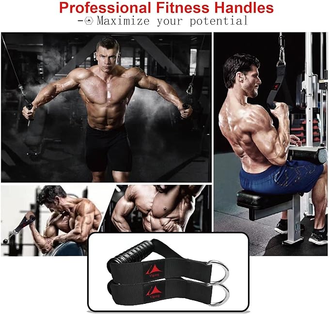 Heavy Duty Gym Workout Handles Attachment for Cable Machine,Resistance Band,Pulley System Home Exercise Equipment, Compatible with Bowflex,Total and Smith, Comfortable and Stronger Grip