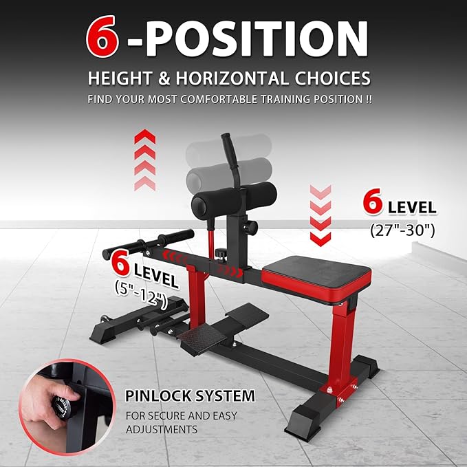 GMWD Adjustable Seated Calf Raise Machine with Band Pegs for Leg Training and Exercise - Home Gym Equipment