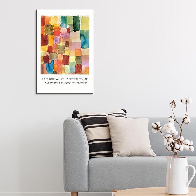 JMGHKL Colorful Mental Health Posters I Am Not What Happened To Me Wall Art Trendy Uplifting Quote Canvas Prints For Counseling Room Therapy Office Classroom Decor 8x12in Wrapped Canvas