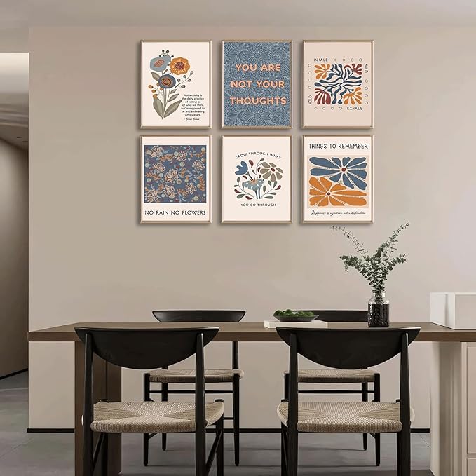 6 Mental Health Posters Bohemian Style Motivational Psychology Wall Decor Pictures Therapy Office Wall Art Inspirational Positive Quotes Canvas Poster Prints For Home Counseling Office Decor Unframed
