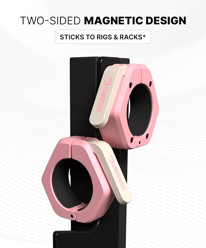 DMoose Fitness Barbell Clips 2 Inch (Pair) - Quick Release Olympic Barbell Clamps & Collars with Anti Slip TRP Grip for Secure Weightlifting and Powerlifting - Weight Clips for Bars at Home or Gym