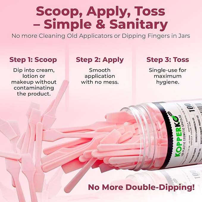 Mini Face Cream Spatula (2.5", 500 Pack) - Small Lotion Spatula Tool for Skincare, Creams & Crafts | Skincare Applicator for Mixing, Cosmetic, Face Mask | Disposable Makeup Paddles | Pink