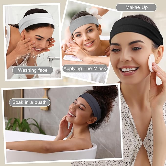 16Pcs Headbands for Women Non Slip Stylish Sports Hair Bands for Women's Hair Soft Cotton Cloth Stretchy Headbands for Women for Yoga Outdoor Exercise Running