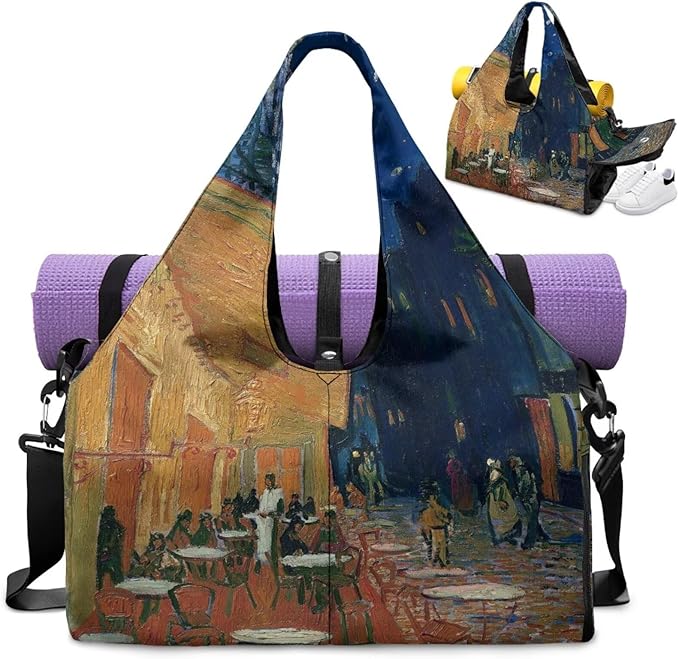 Yoga Mat Bag for Women Men Large Carryall Tote with Adjustable Shoulder Strap for Gym Yoga Travel Pilates Office