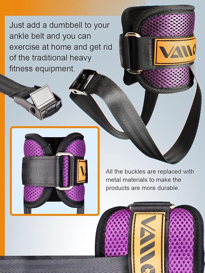 VAIIO Adjustable Weight Dumbbell Ankle Straps, Ankle Bands for Working Out Booty Workouts-Kickbacks, Leg Extensions, Lower Body Strength Training, Pelvis Muscle Exerciser for Men and Women