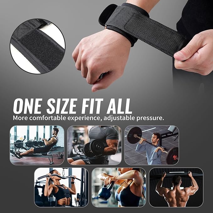 Leikefitness Weight Lifting Hooks for Men & Women (Pair) - 8mm Thick Wrist Padding - Lifting Grips for Powerlifting, Shrugs, Rows, Deadlifts - Pull-Up Hooks & Straps for Weightlifting & Gym Workouts