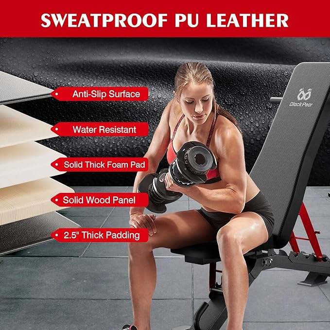 Weight Benches for Home Gym - Adjustable Workout Bench Press 1300lb Capacity Heavy Duty for Exercises Incline Flat Decline Sit-Ups