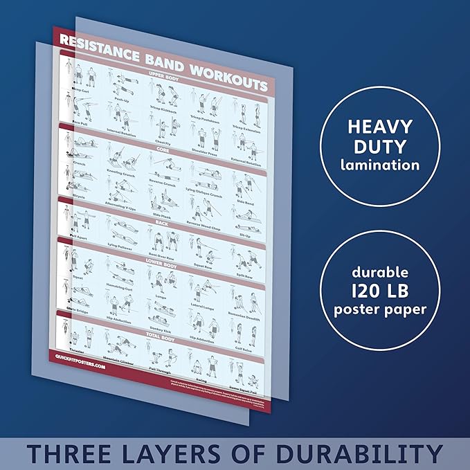 Palace Learning 18 Pack - Exercise Poster Set: Dumbbell, Suspension, Kettlebell, Resistance Bands, Stretching, Bodyweight, Barbell, Battle Rope, Yoga, Exercise Ball, Muscular and More