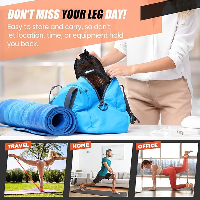 Ankle Resistance Bands with Cuffs, Ankle Weights Bands for Working Out, Women Leg and Glutes Workout Equipment, Exercise Bands for Kickbacks, Butt and Booty Trainer, Home Gym Fitness Equipment