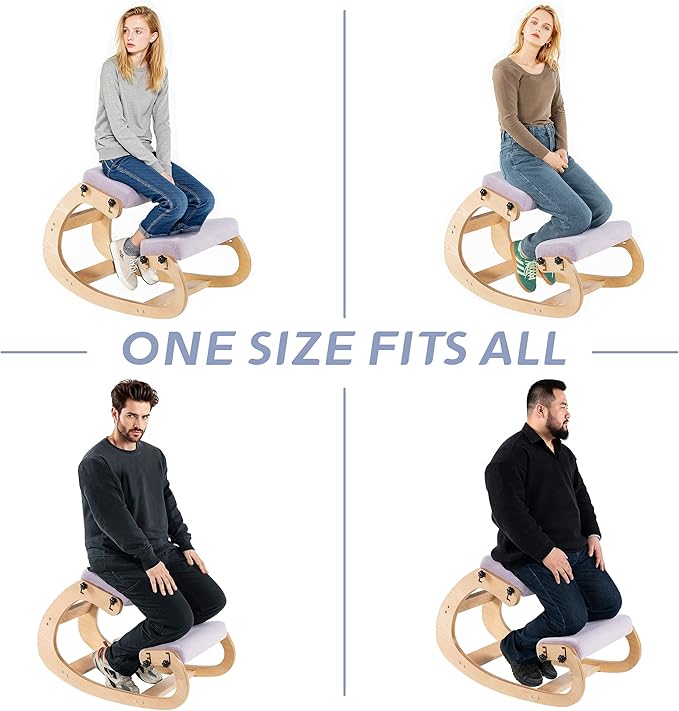 Knee Chair Ergonomic for Office,Rocking Kneeling Chair Desk,Adjustable Posture Chairs for Relieve Neck or Back Pain,Balance Chairs for Work,Meditation,Home,Gifts for Men,Women,Her,Him