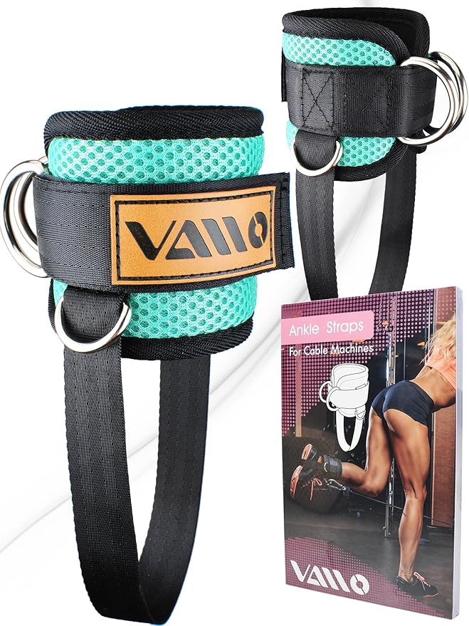 VAIIO Ankle Straps for Cable Machines,Adjustable Comfort fit Neoprene, Reinforce Double D-Ring - Premium Ankle Cuffs to Improve Abdominal Muscles, Lift The Butts, Tone The Legs for Men & Women